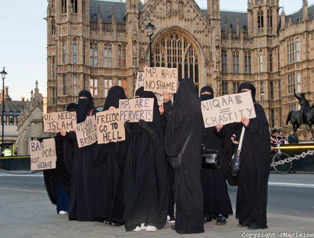 Invasive Moslem females in the United Kikedom