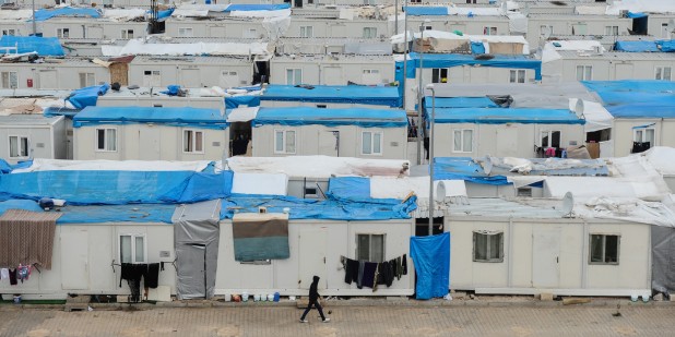 KILIS, TURKEY - JANUARY 22: A view of the Oncupinar Container city including social facilities, school, vocational courses, health services and sport centers where nearly 14,000 Syrian refugees taking shelter in Turkey live, Kilis, January 22, 2014. More than 100,000 people have been killed in the three-year-old conflict in Syria and over two million Syrians are now registered as refugees in neighboring countries, Turkey, Lebanon and Iraq, according to the UN. (Photo by Atilgan Ozdil/Anadolu Agency/Getty Images)