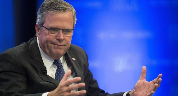 Former Florida Governor Jeb Bush speaks during the Wall Street Journal CEO Council in Washington, DC, December 1, 2014. AFP PHOTO / Jim WATSON (Photo credit should read JIM WATSON/AFP/Getty Images)