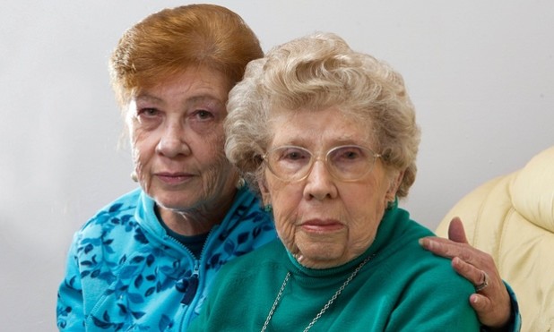 Mary Wills, left, with her mother Myrtle Cothill