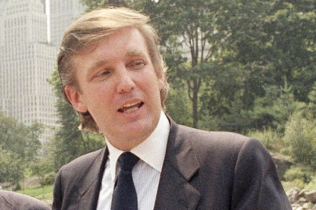 Developer Donald Trump, right, poses with New York Cityís Park Commissioner Henry Stern holding a pair of ice skates that are intended for use at the Wollman Skating Rink Central Park in New York, Aug. 7, 1986. Trump offered to rebuild the long-closed rink at no profit to himself after the cityís renovation effort went through five years of delays and more than double the original cost estimate. He set a December 15 deadline. (AP Photo/G. Paul Burnett)