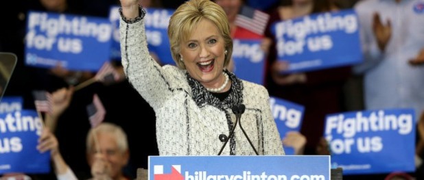 COLUMBIA, SC - FEBRUARY 27:  Democratic presidential candidate, former Secretary of State Hillary Clinton thanks supporters after delivering a victory speech at an event on February 27, 2016 in Columbia, South Carolina. Clinton defeated rival Democratic presidential candidate Sen. Bernie Sanders (D-VT) in the Democratic South Carolina primary. (Photo by Win McNamee/Getty Images)