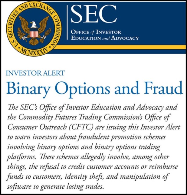 Investor Alert:  Binary options and Fraud