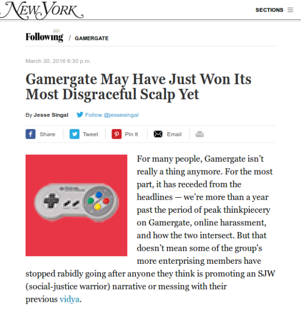 This Looks Like A Disgraceful Gamergate ‘Win’ -- Following: How We Live Online