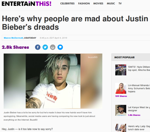 Here's why people are mad about Justin Bieber's dreads