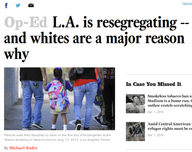 L.A. is resegregating -- and whites are a major reason why - LA Times