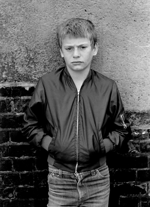 Portrait of a young skinhead boy, Woolwich, London 1981