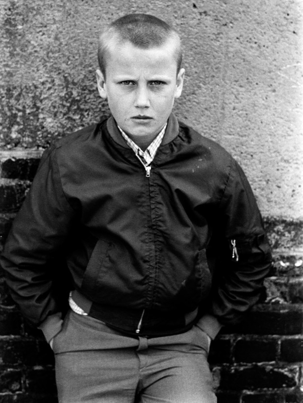 Portrait of a young skinhead boy, Woolwich, London 1981