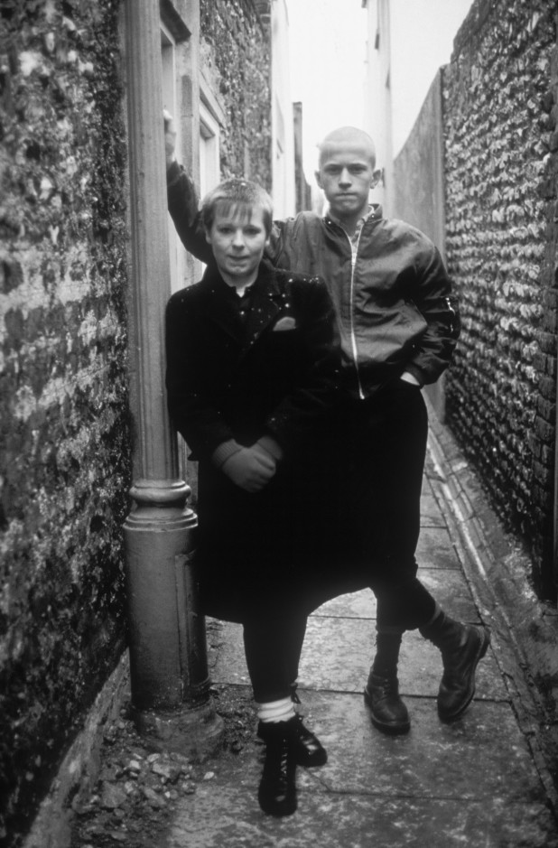 Nipper and Kenny, Skinhead boy and girl, Brighton, UK 1983