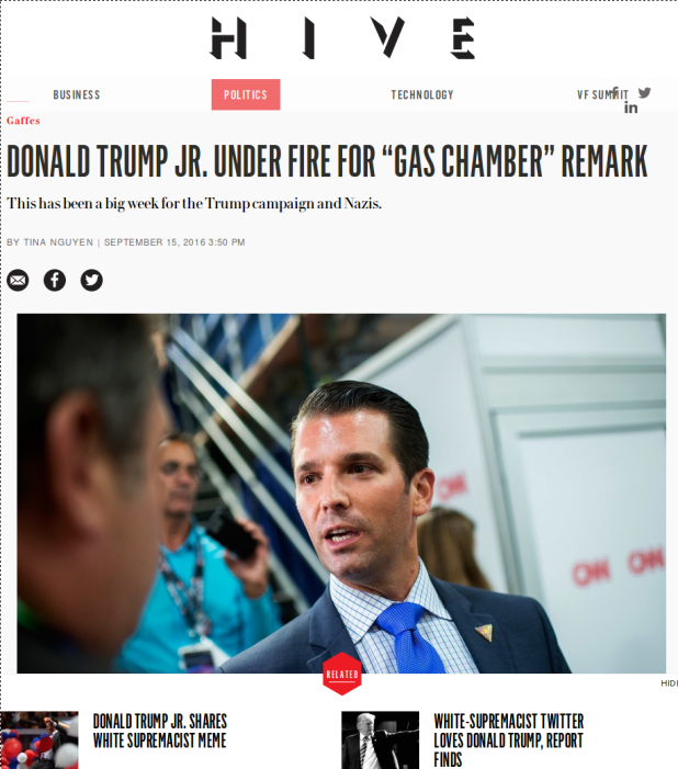 Donald Trump Jr. Under Fire for “Gas Chamber” Remark Vanity Fair