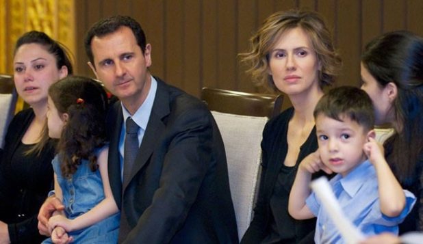 Syrian President Bashar al-Assad and his wife Asma al-Assad meeting in Damascus with families of Syrians who have lost relatives while fighting with terrorists in the country's ongoing unrests.