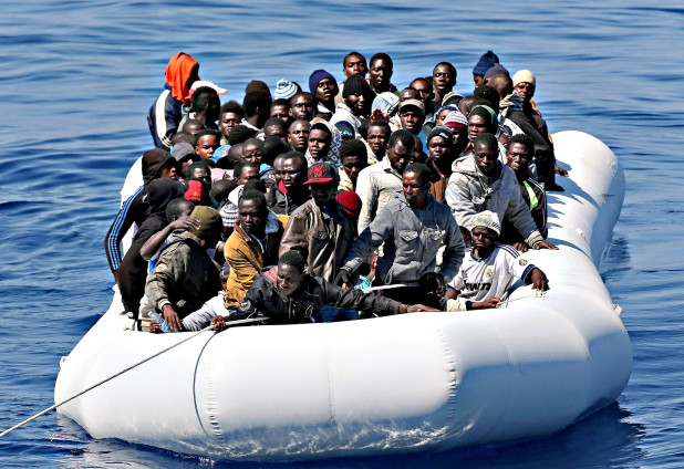 220 migrants rescued by Italian ship...epa04717112 A picture mad