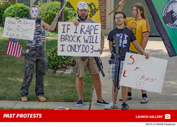 Cuckold Armed Mob Outside Of Brock Turners House 