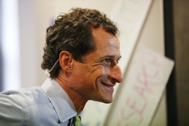 Anthony Weiner Visits His Campaign Headquarters