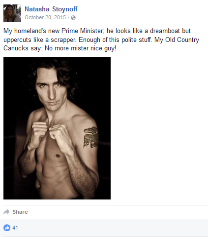 Fawning over beta male liberal (except when it comes to Israel) Justin Trudeau 