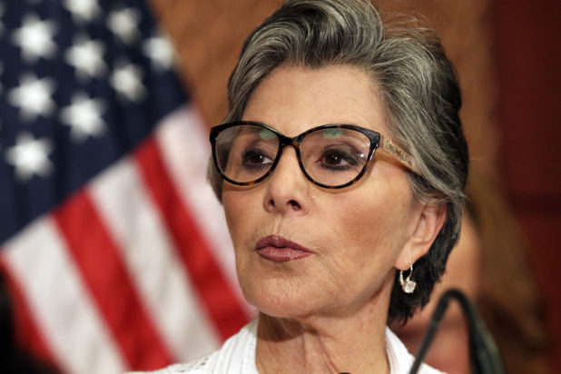 Sen. Barbara Boxer,. D-Calif., speaks to reporters on Planned Parenthood on Monday, Aug. 3, 2015 on Capitol Hill in Washington. The Senate blocked a Republican drive Monday to terminate federal funds for Planned Parenthood, setting the stage for the GOP to try again this fall amid higher stakes (AP Photo/Lauren Victoria Burke)