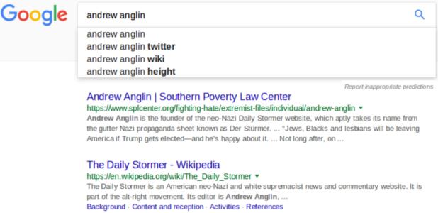 andrew anglin's height google autofill